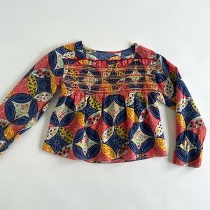 Vintage smocked peasant top kids size 6 small